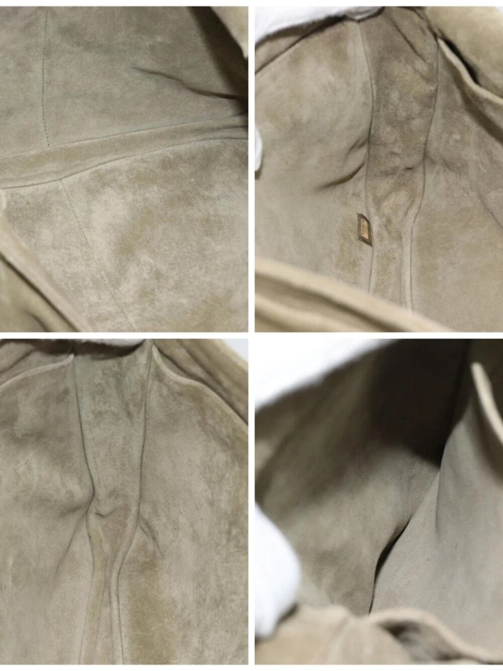 CHANEL Shoulder Bag Suede Leather Khaki Silver CC Auth mr2540A - Picture 15 of 16